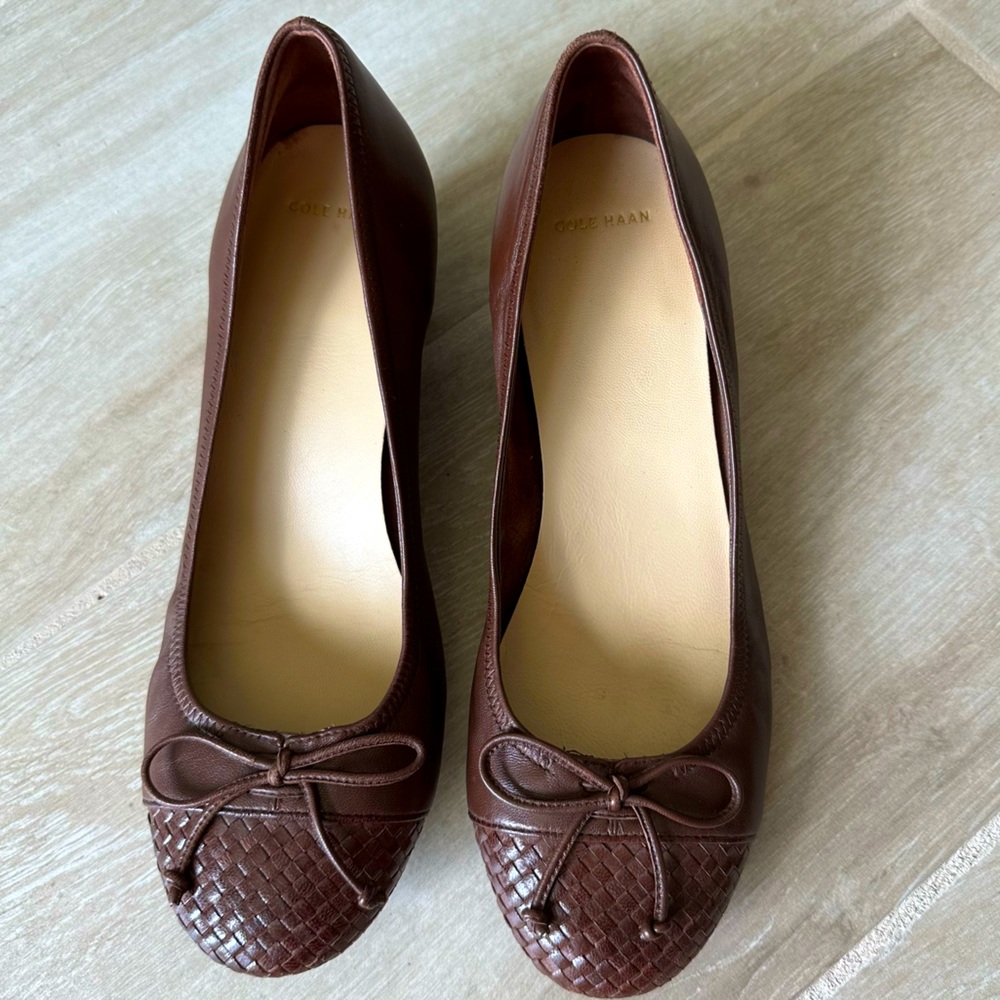 Cole Haan Nike Air Brown Ballet Wedge Heels Size 9.5 - Picture 6 of 6